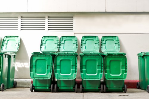 Various types of construction waste materials