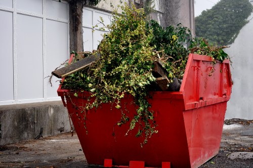 Large skip container at a construction site in Thamesmead